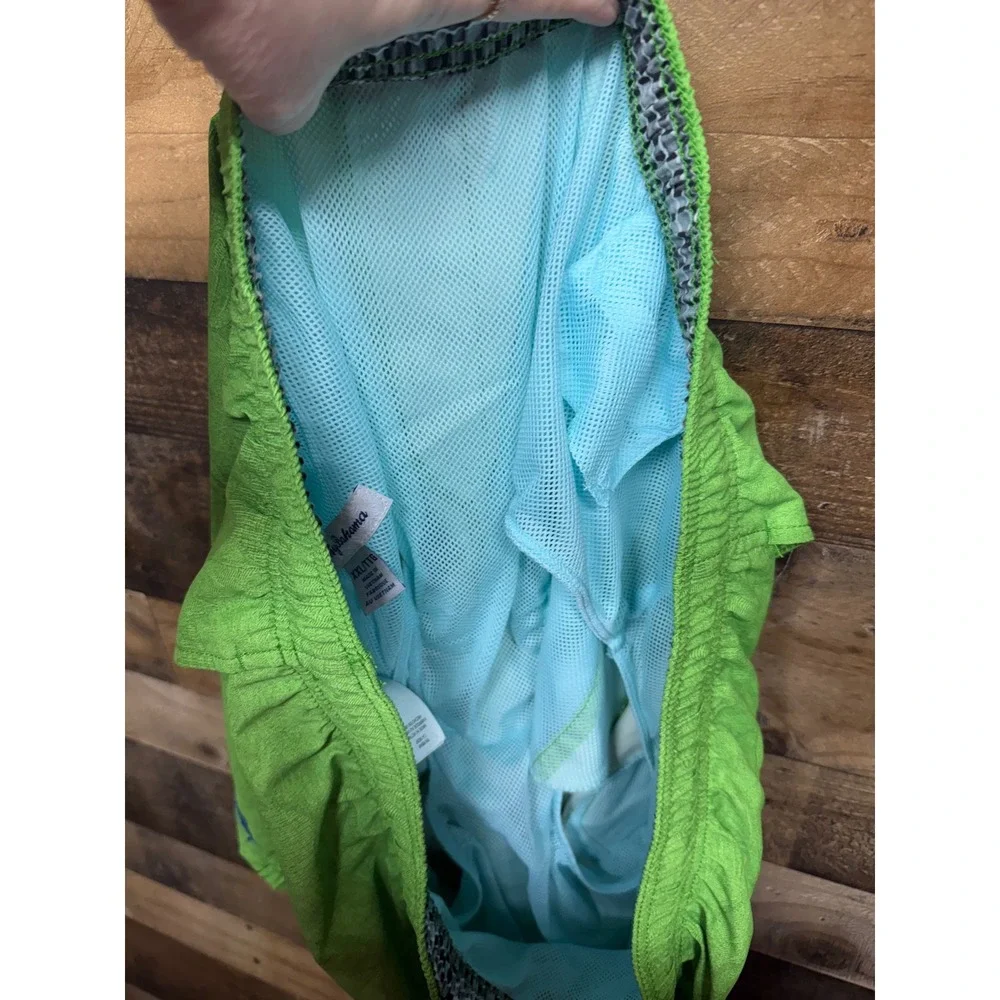 Tommy‎ Bahama Mens XXL Lime Green Palm Leaf Jacquard Swim Trunks 5.5 Inch Inseam